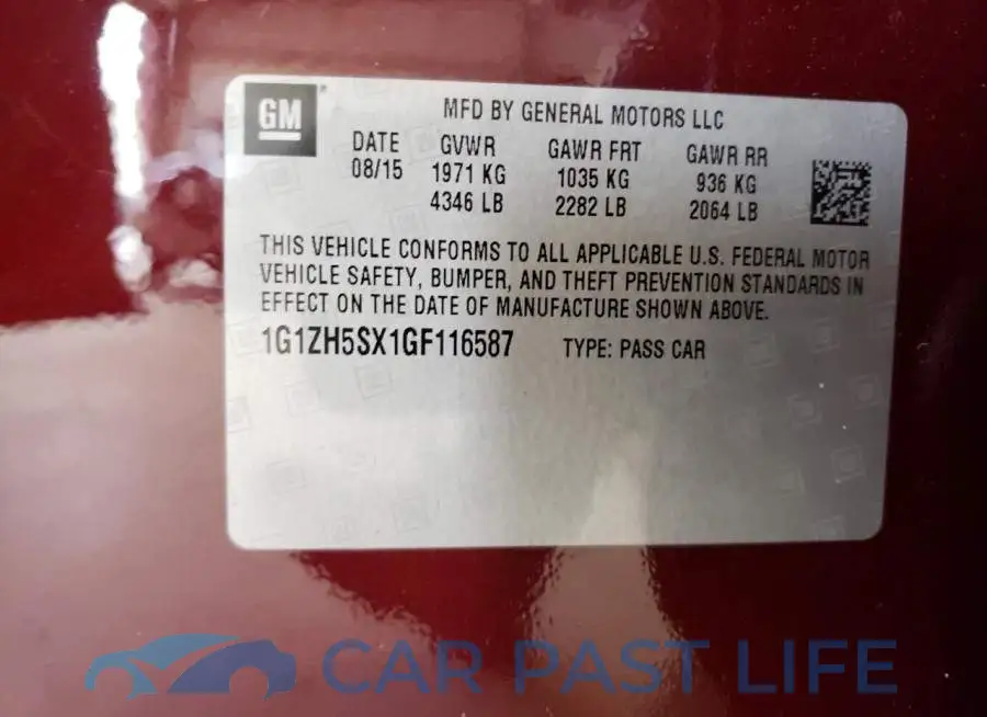 1G1ZH5SX1GF116587# 12