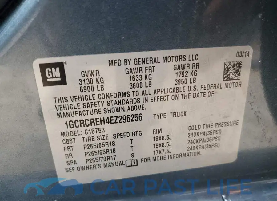 1GCRCREH4EZ296256# 12