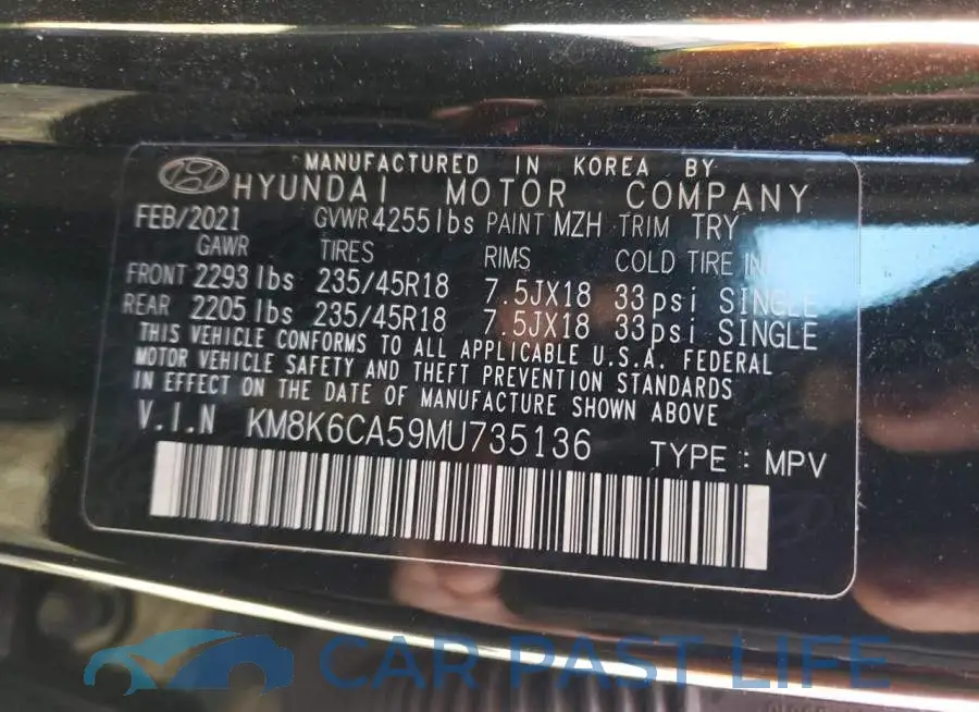 KM8K6CA59MU735136# 13