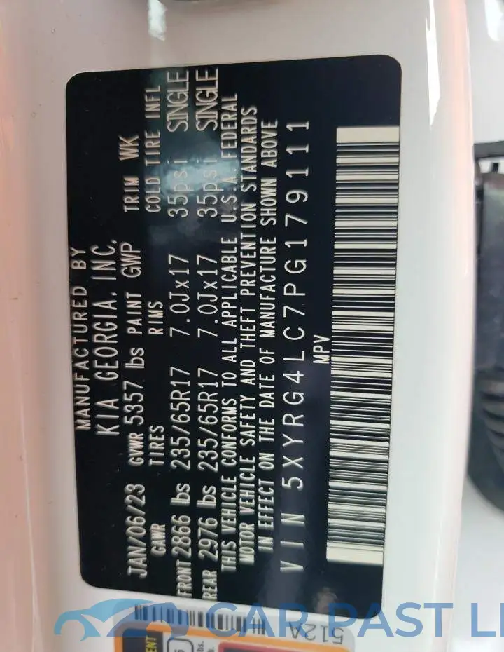 5XYRG4LC7PG179111# 13