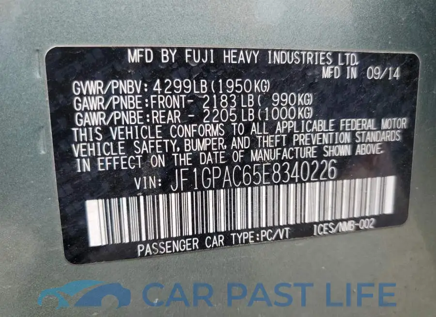 JF1GPAC65E8340226# 12