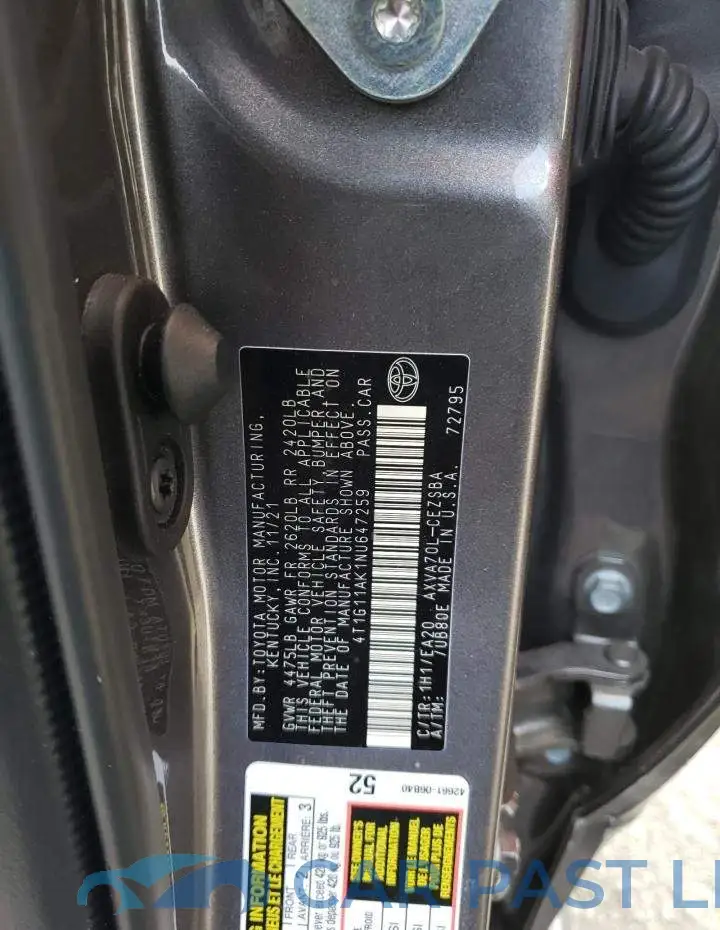 4T1G11AK1NU647259# 12