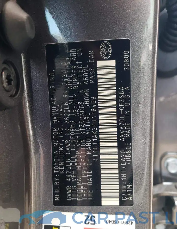 4T1G11AK2PU118468# 12