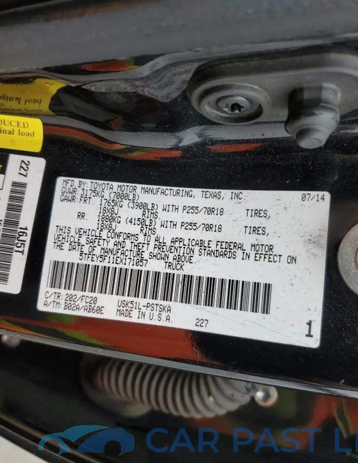 5TFEY5F11EX171057# 12