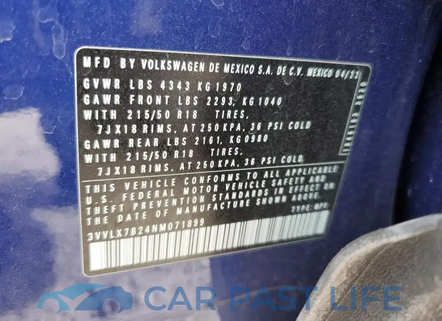 3VVLX7B24NM071899# 12