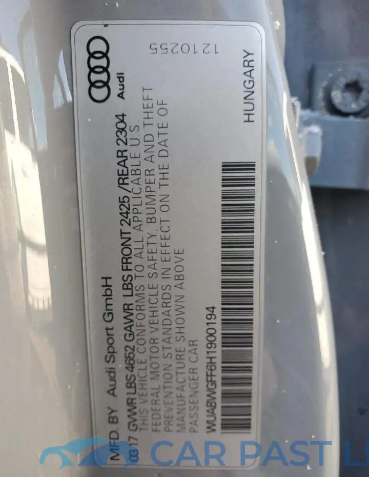 WUABWGFF6H1900194# 12