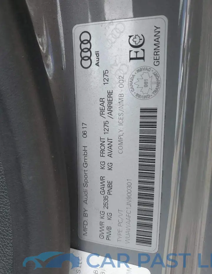 WUAWAAFC1JN900301# 12
