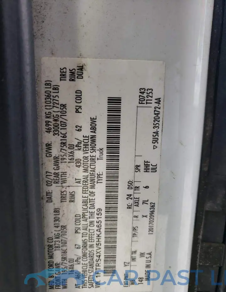 1FTRS4XV5HKA65159# 13