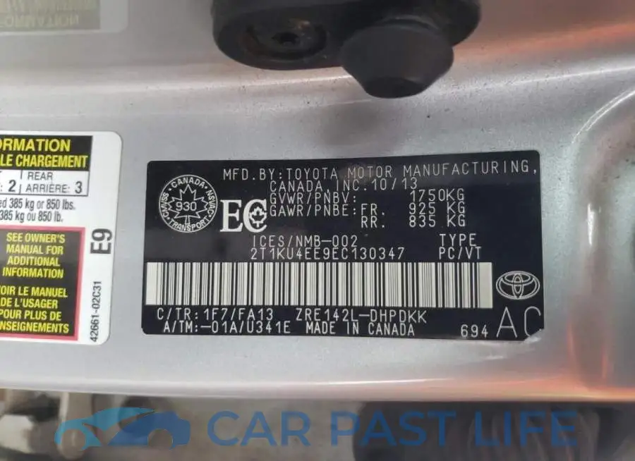 2T1KU4EE9EC130347# 12