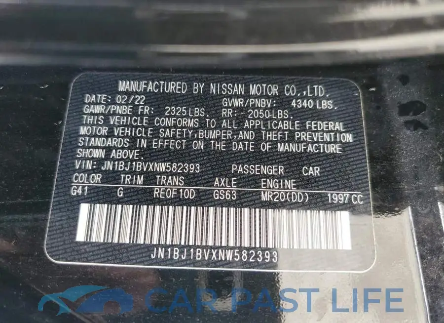 JN1BJ1BVXNW582393# 13
