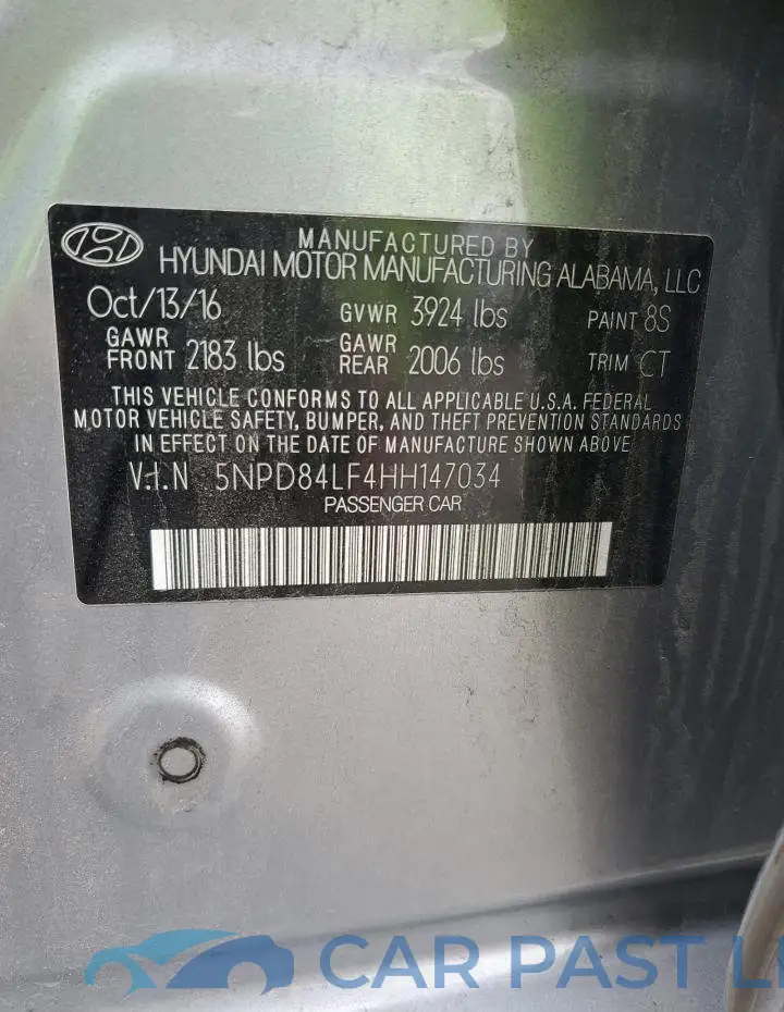 5NPD84LF4HH147034# 12