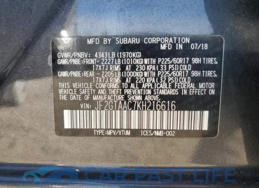 JF2GTAAC7KH216616# 13