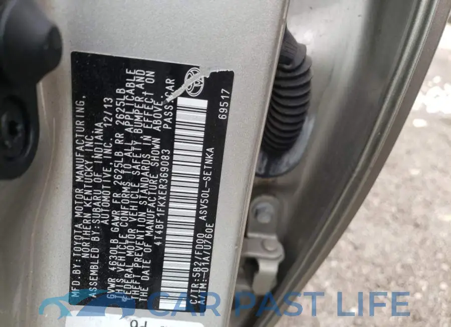 4T4BF1FKXER369083# 13