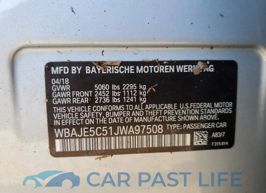 WBAJE5C51JWA97508# 13