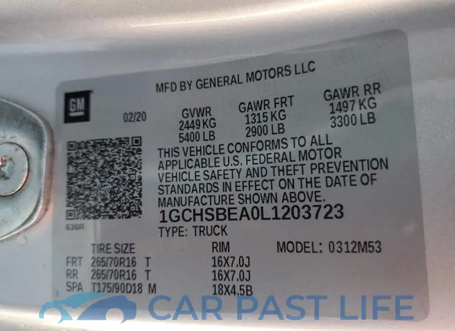 1GCHSBEA0L1203723# 12