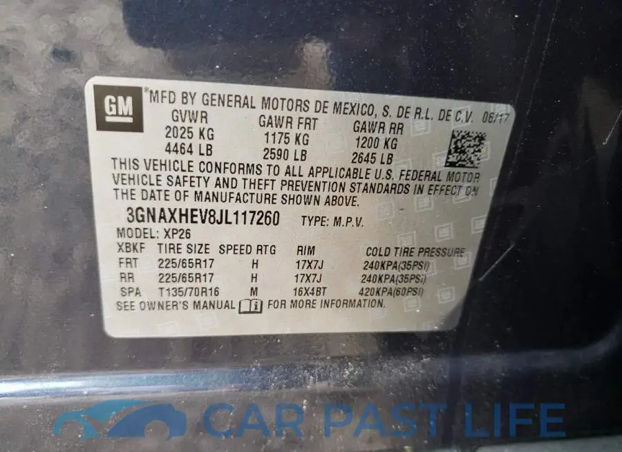 3GNAXHEV8JL117260# 13
