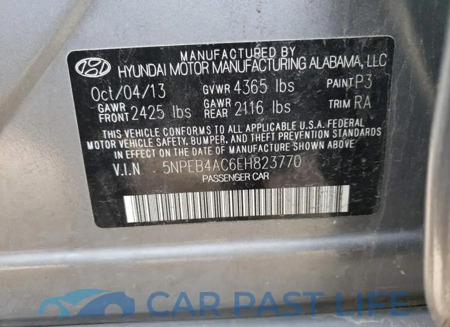 5NPEB4AC6EH823770# 10