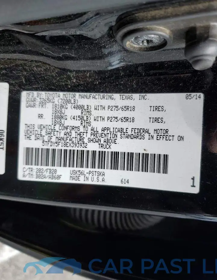 5TFDY5F18EX393932# 12