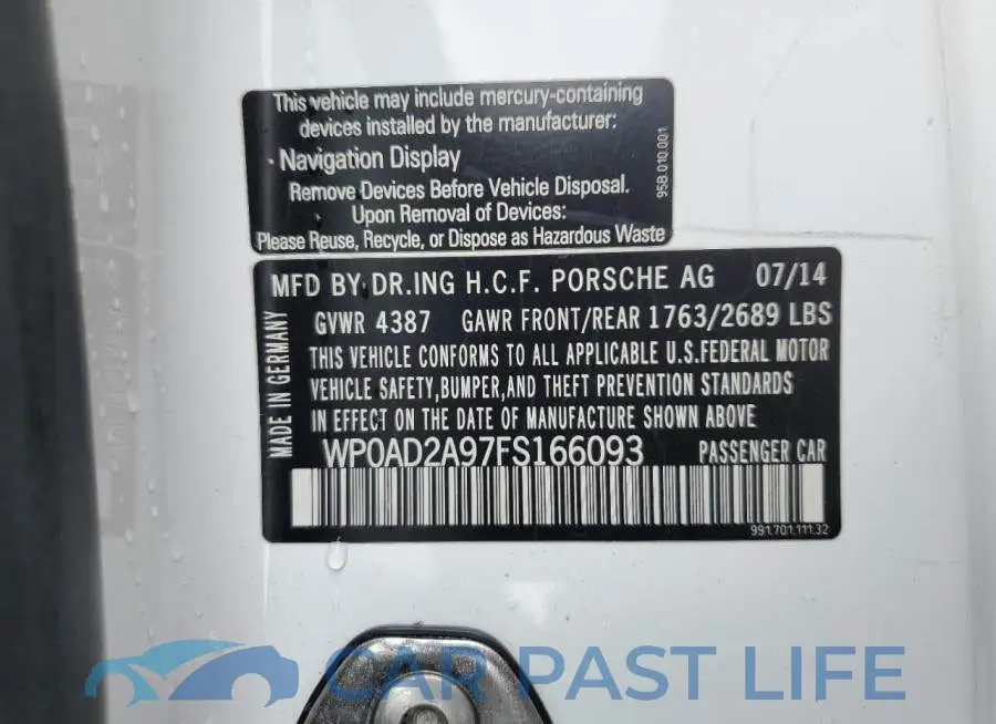 WP0AD2A97FS166093# 13
