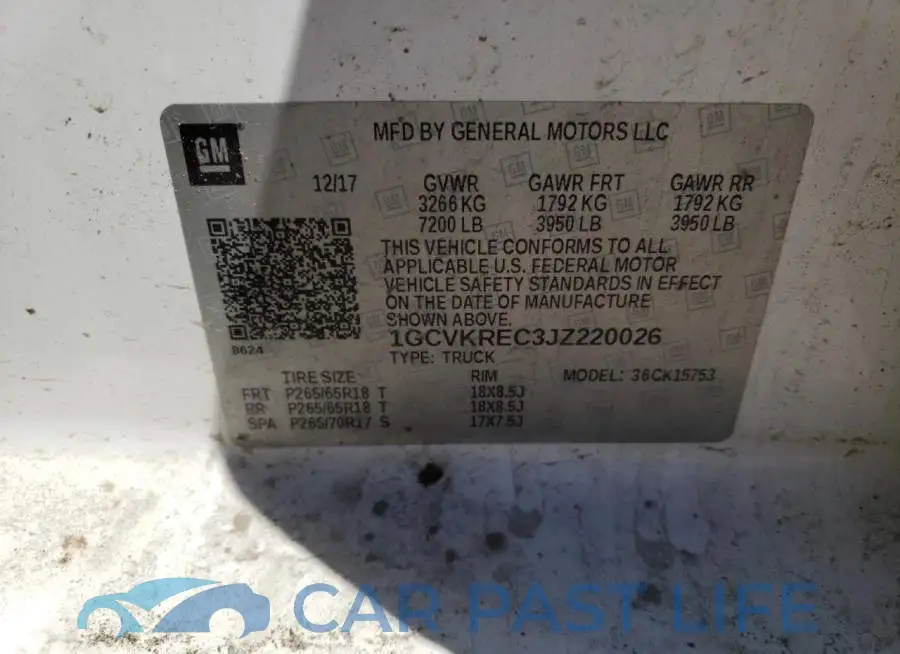 1GCVKREC3JZ220026# 12