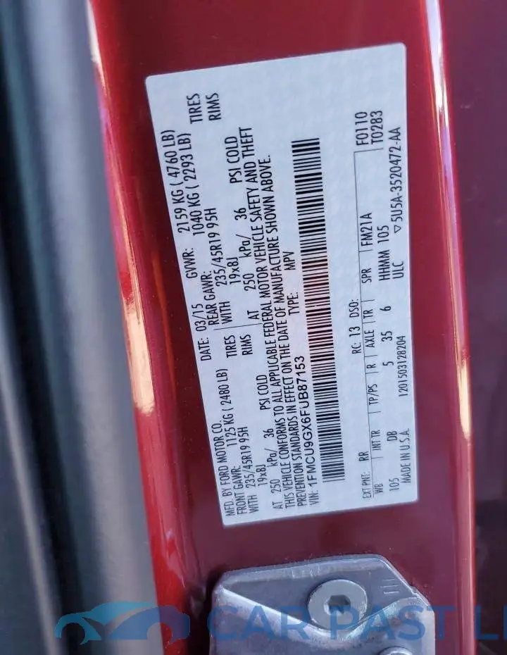 1FMCU9GX6FUB87153# 10