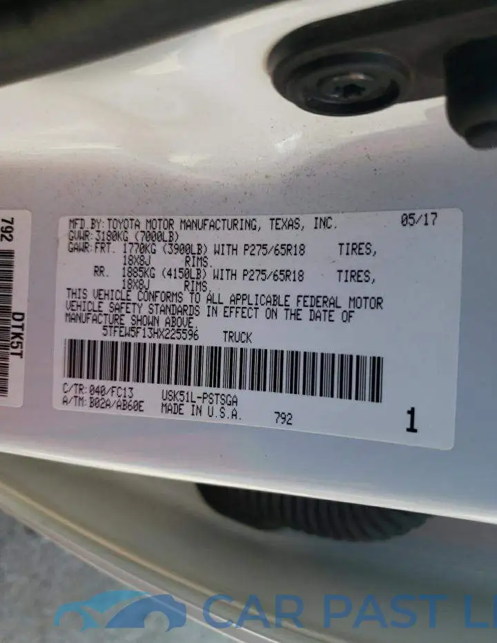 5TFEW5F13HX225596# 13