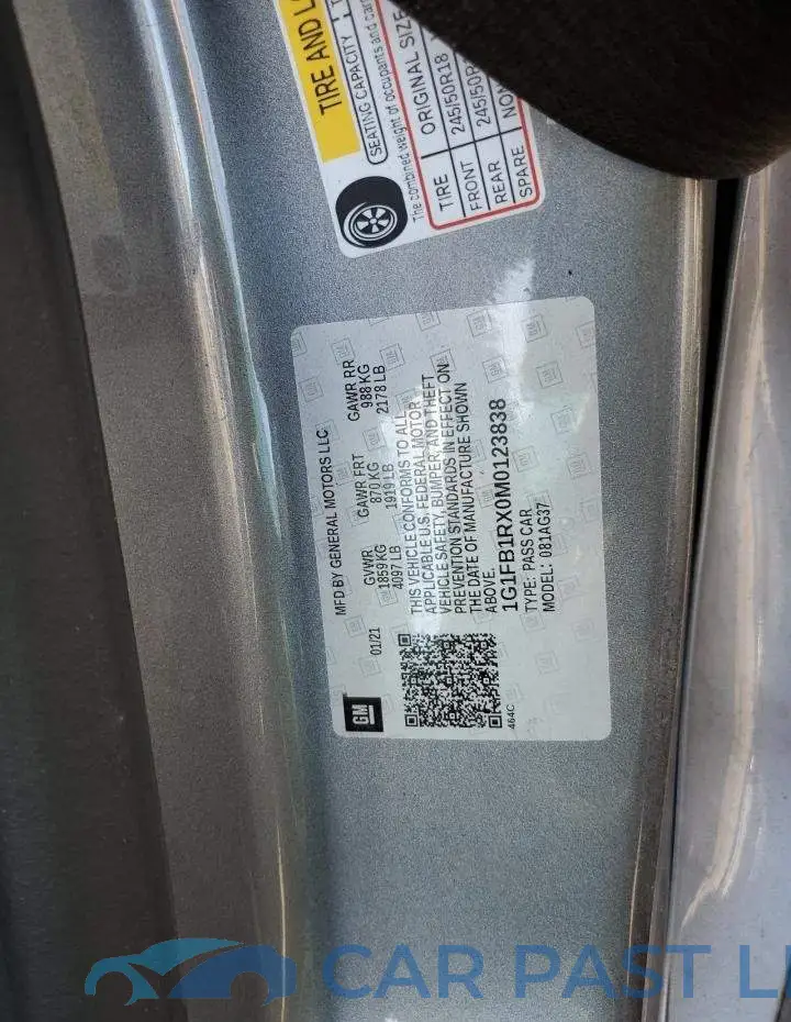 1G1FB1RX0M0123838# 12