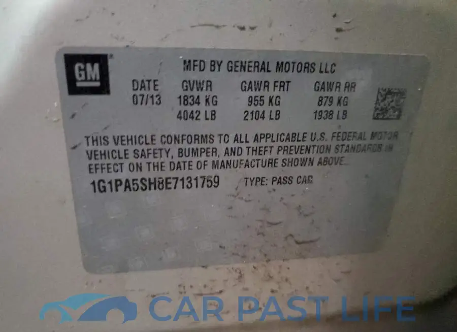 1G1PA5SH8E7131759# 12