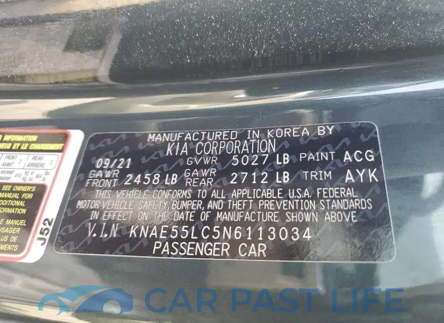 KNAE55LC5N6113034# 12