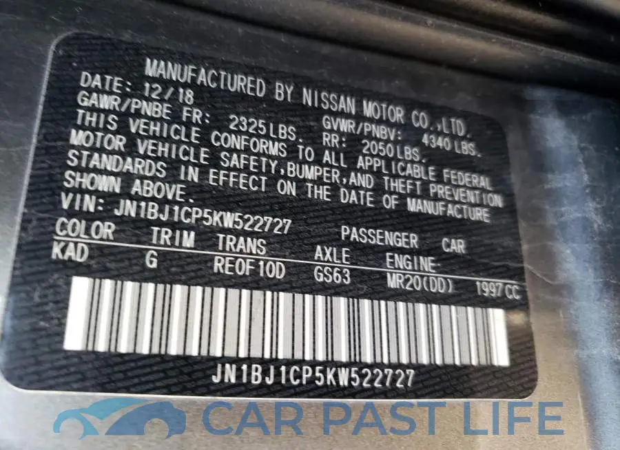 JN1BJ1CP5KW522727# 13