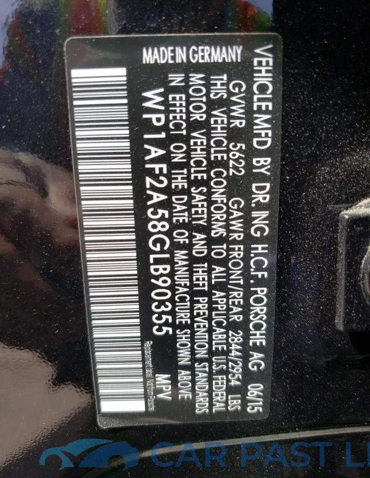 WP1AF2A58GLB90355# 12
