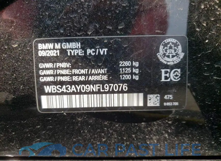 WBS43AY09NFL97076# 12