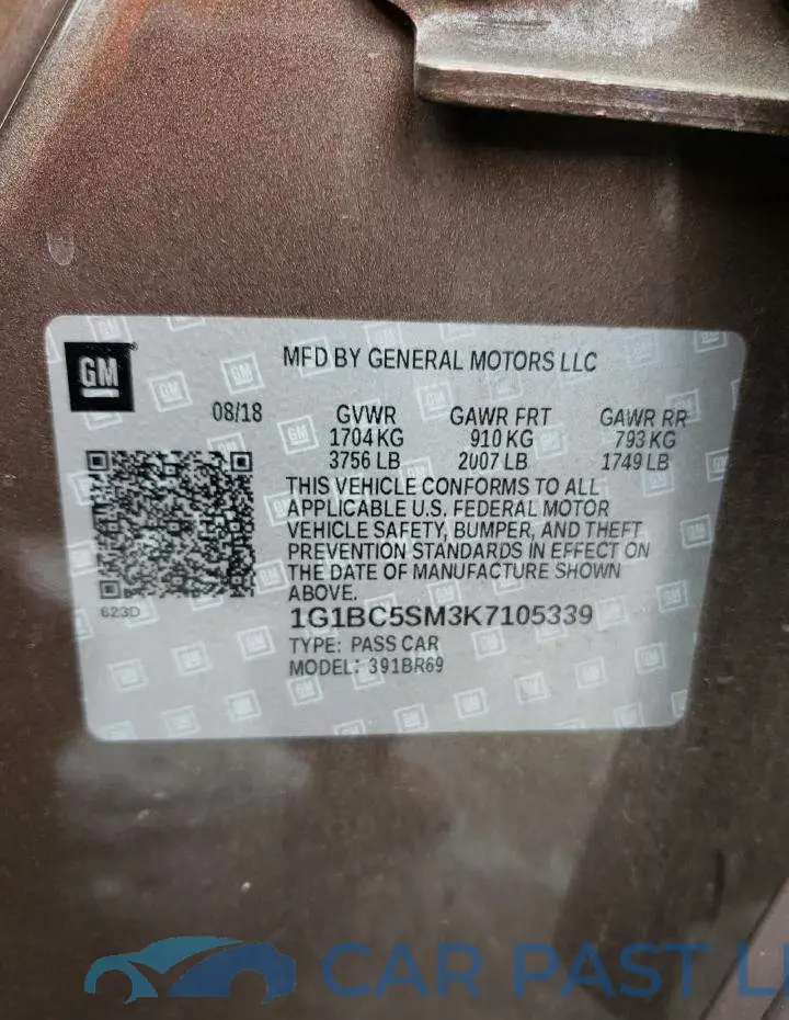 1G1BC5SM3K7105339# 12