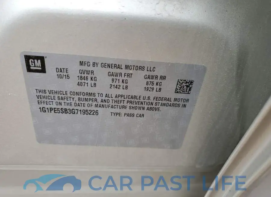 1G1PE5SB3G7195226# 13