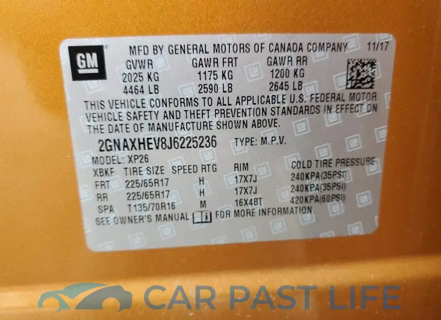 2GNAXHEV8J6225236# 13