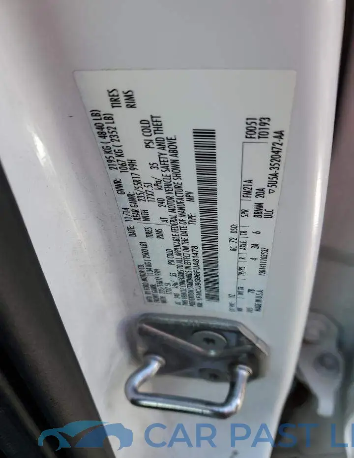1FMCU9G96FUA81478# 13