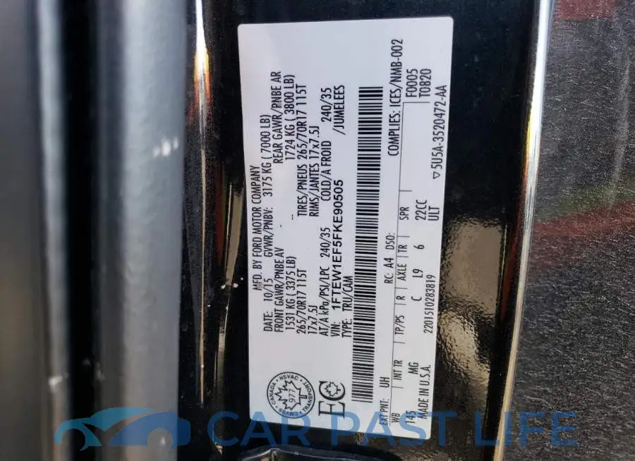 1FTEW1EF5FKE90505# 12