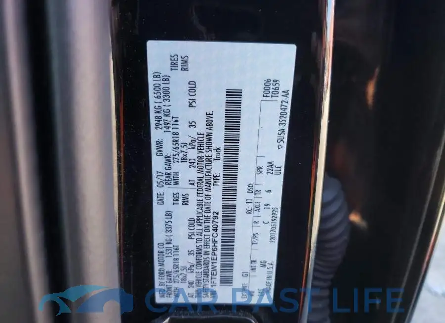 1FTEW1EP6HFC40792# 12
