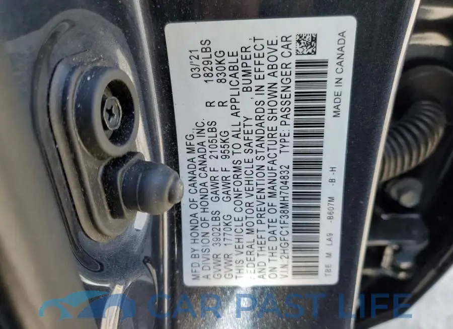 2HGFC1F38MH704832# 12