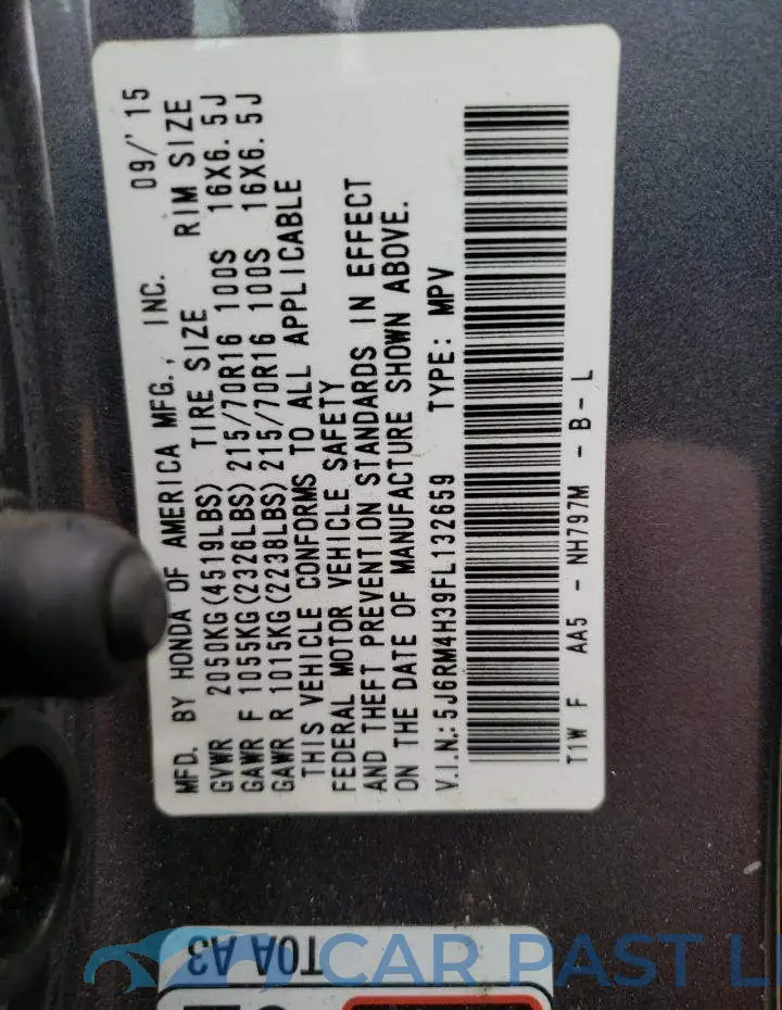 5J6RM4H39FL132659# 13