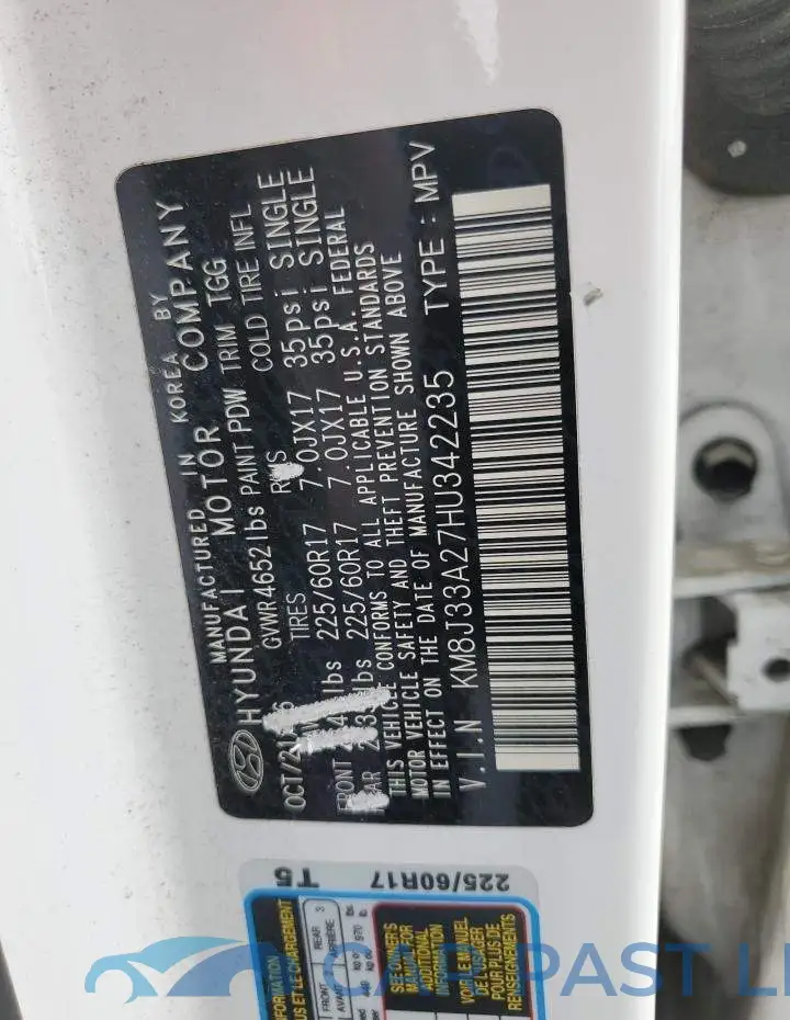 KM8J33A27HU342235# 12