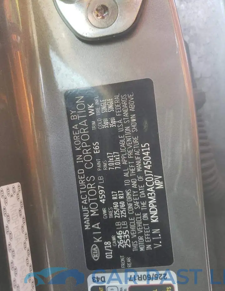 KNDPM3AC0J7450415# 12