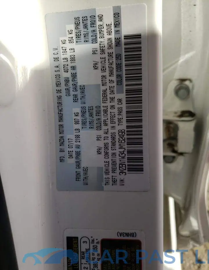 3MZBN1W34JM162498# 12