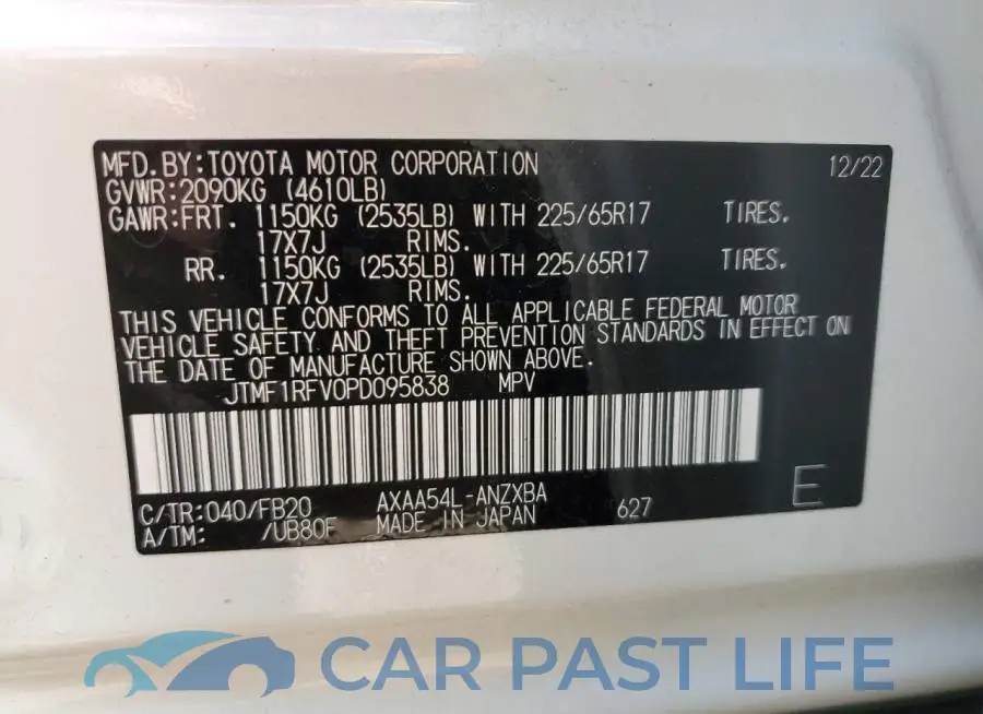 JTMF1RFV0PD095838# 13