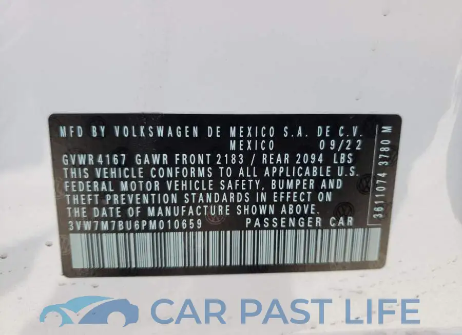 3VW7M7BU6PM010659# 12