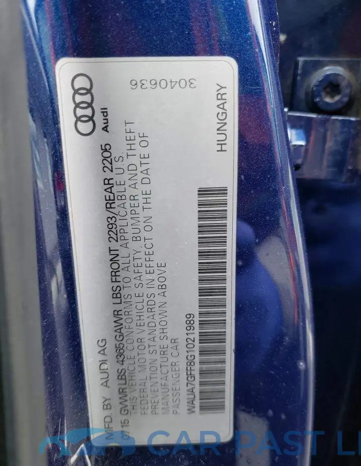 WAUA7GFF8G1021989# 13