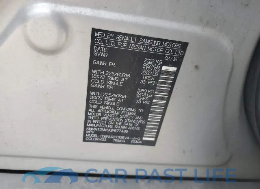 KNMAT2MV9GP677496# 14