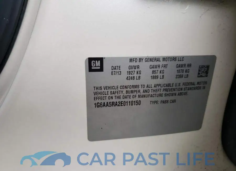 1G6AA5RA2E0110150# 13