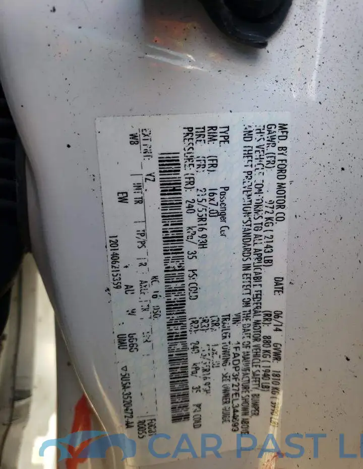 1FADP3F27EL344699# 12