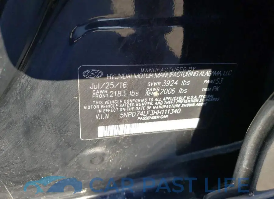 5NPD74LF3HH111340# 12